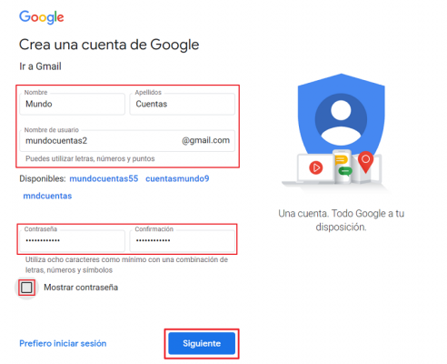 cómo crear cuenta gmail